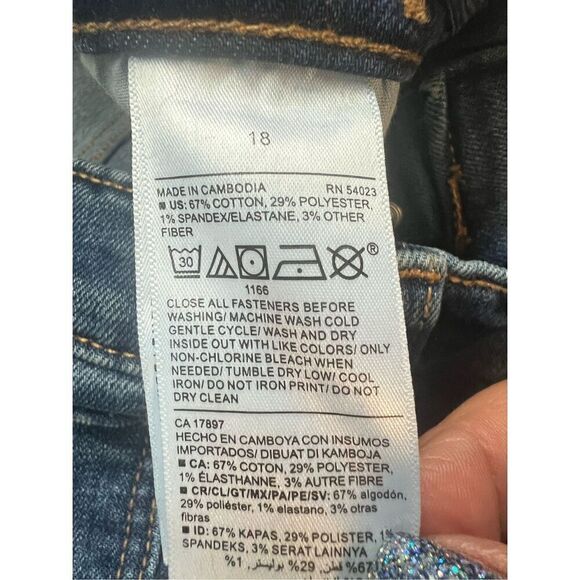 Old Navy Girls OG Straight-High rise-Button Fly Jeans Sz 18 NWT - Picture 6 of 8